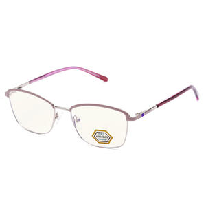 Lunettes anti-lumière bleue, monture entièrement métallique, carrées roses, unisexes, lunettes de lecture 5116 - Product Image 5