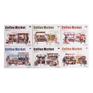 15 pegatinas por paquete Coffee Bazaar Series Coffee Scenery Theme Handbook Material Stickers - Product Image 5