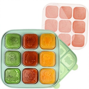 Bpa Free Eco-Friendly Silicone Square Shape Ice Cube <b>Mold</b> 9 Cavities Lid Non-Toxic Food Grade <b>Hand</b> Wash Only Tray for Cake - Product Image 2