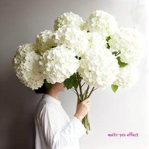 Amazonian White Hydrangea <b>Artificial</b> Flowers Ivory White UV Resistant Plastic Vines Wedding Decor - Product Image 1