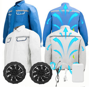 Vêtements de travail d'été Veste de randonnée Deux ventilateurs de refroidissement Caractéristiques imperméables Moto Pêche Constructeur Soudeur électrique Climatiseur - Product Image 1