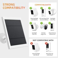 Panneau solaire AISmartlink pour caméra, chargeur solaire 4W compatible avec la batterie Ring Cam, adaptateur USB-C vers prise Ring Barrel