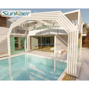 Cubierta de piscina de elevación automática de aluminio Sunaker recintos de piscina industriales impermeables al aire libre patio tropical deslizante - Product Image 5