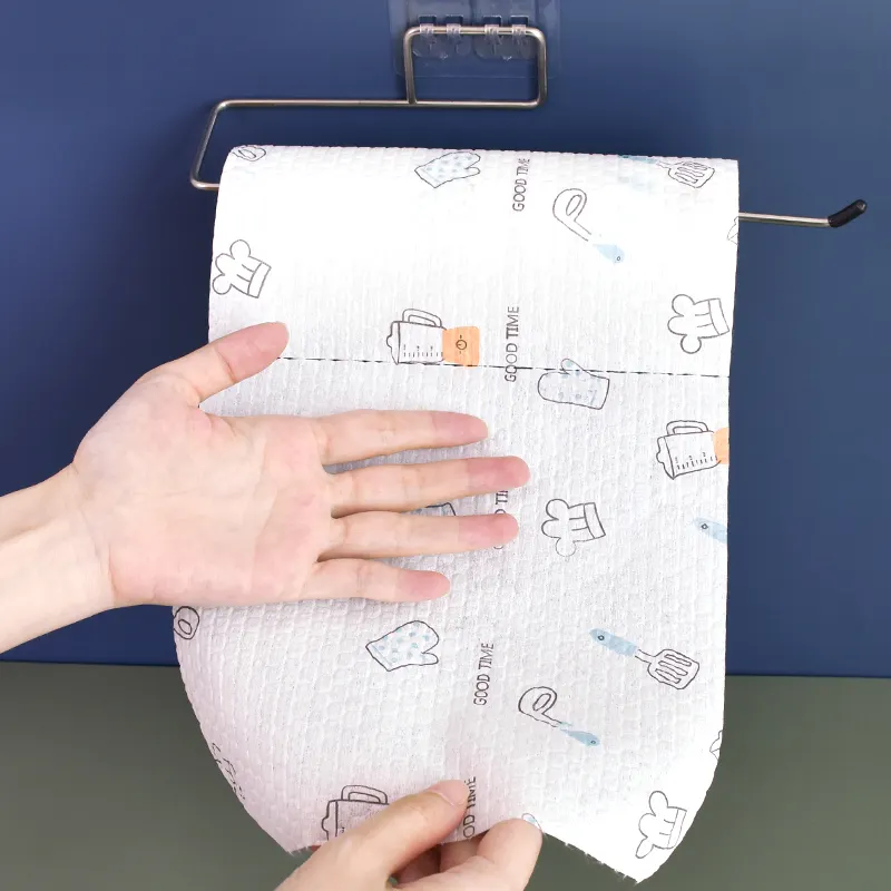 Kullanımlık süper emici 1 katmanlı olmayan dokuma baskılı mutfak kağıdı çekirdek rulo kağıt havlu kağıt havlu
