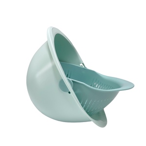 Cesta de escurridor doble giratoria Material PP Colador de tomate para lavar la cocina para frutas y verduras - Product Image 4