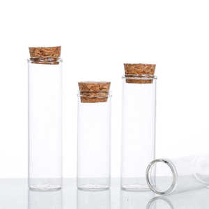 Fiala Tubolare Trasparente in Vetro Borosilicato da 30ml 40ml 50ml 60ml 80ml 100ml con Tappo in Sughero all'Ingrosso - Product Image 6
