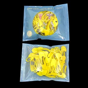 Plateau de morsure d'<span class=keywords><strong>impression</strong></span> dentaire en plastique manuel jetable coloré de SJ avec le filet en <span class=keywords><strong>nylon</strong></span> de maille - Product Image 5