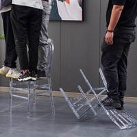 Chaise d'événement empilable au design simple, chaise de banquet transparente, chaise de mariage moderne en plastique