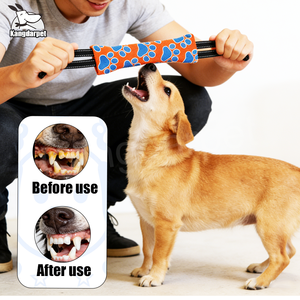 Kangdarpet Durable <b>Interactive</b> Dog Tug <b>Toy</b> with Double Handles - Orange & Blue Dot Pattern Pet Chew <b>Toy</b> for Aggressive Chewers - Product Image 4