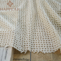Tissu en dentelle géométrique 3D HAPPEAK, maille ajourée jacquard pour robe femme