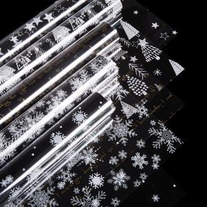 Feuilles de plastique OPP transparentes personnalisées en gros avec motif flocon de neige pour arbre de Noël, <span class=keywords><strong>film</strong></span> étirable en rouleau pour biscuits et snacks - Product Image 2