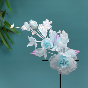 Nuevo diseño original, pinza para el pelo con flor azul claro hecha a mano, sesión de fotos de maquillaje y peinado, falda estilo caballo, cheongsam, Hanfu - Product Image 1