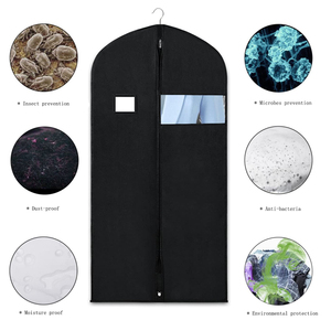 Men's Fashionable Custom Non-Woven Suit Cover <strong>Garment</strong> <strong>Bag</strong> High Quality Foldable with Clear Pocket Window and Zipper Closure - Product Image 2