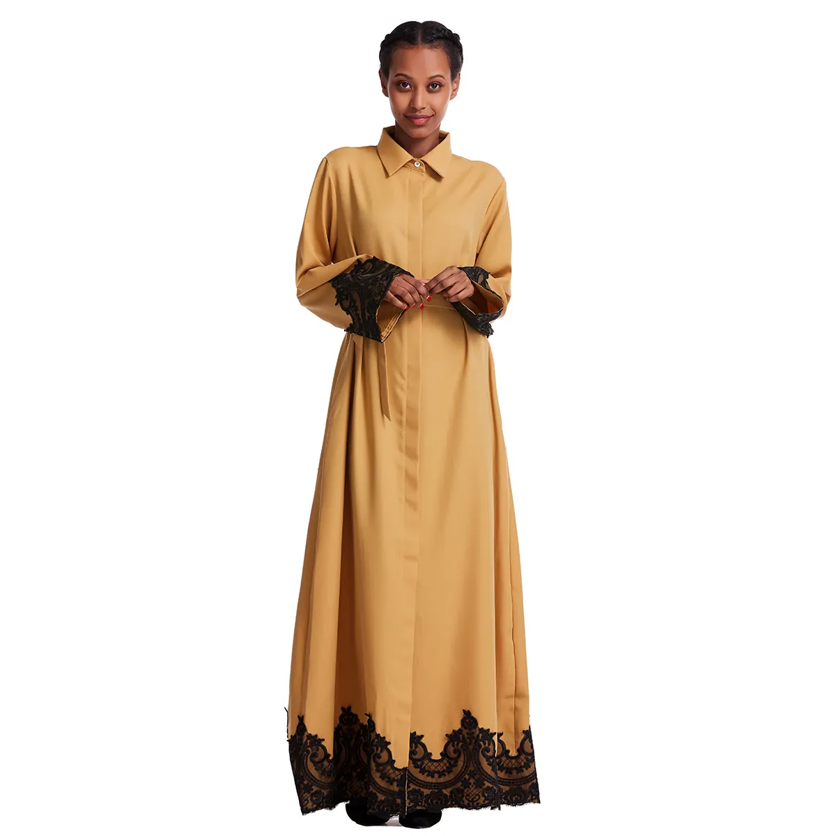 Th933 Groothandel Kwaliteit Kaftan Abaya Jubah Hoodie Kaftan Saudi-Arabië Gewaad Vrouw Kleding Moslim Telekung Moderne Slanke Moslim