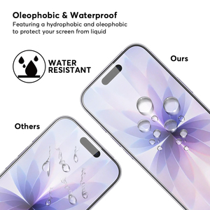 Protection d'écran en verre trempé 9H 2.5D sans bulles pour iPhone 17 Pro, lot de 2 avec kit de fixation - Product Image 5