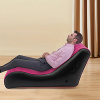 Canapé-lit gonflable en forme de S avec matelas pneumatique floqué à pompe double couche pour salon bureau camping intérieur extérieur utilisation
