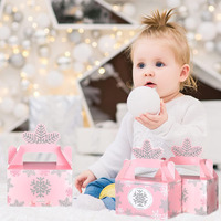 Boîtes en papier pliables personnalisées en forme de flocon de neige pour les fêtes, les cadeaux de mariage, les bonbons, les craquelins, les aliments