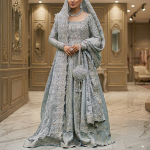 Robe de mariée maxi grande taille style moderne avec broderie florale en cristal, tissu en mousseline respirant, silhouette trapèze personnalisable pour - Product Image 3