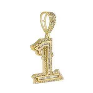 จี้เพชรโมอิสซาไนต์ทรงกลมและทรงบาแก็ตต์สำหรับผู้ชายและผู้หญิง สไตล์ฮิปฮอป เครื่องประดับเงินแท้ 925 สำหรับงานปาร์ตี้ - Product Image 4