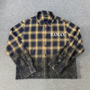 เสื้อเชิ้ตแขนยาวผ้าฝ้ายลายสก็อตสไตล์วินเทจฟอกสีแบบทำสีซีดจางประดับคริสตัลสำหรับผู้ชายสั่งตัดได้จากโรงงาน - Product Image 3