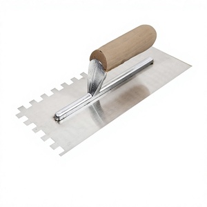 Truelle à plâtre en acier au carbone à lame plate, manche en bois, pointeuse, outil de construction DIY - Product Image 3