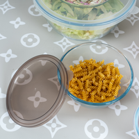Ensemble de 7 bols à salade en verre hermétiques sans bpa avec couvercles pour la cuisson, la préparation, le service, le stockage des aliments dans la cuisine