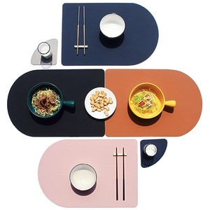 Wholesale Waterproof Stain Resistant Table Mats Heat PU Leather <b>Placemats</b> <b>Set</b> of 2 for Dining Decor - Product Image 4