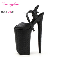 Chaussures de pole dance pour femmes, 26 cm, à bride cheville, ouvertes, style fétiche, pour soirée en boîte de nuit, motif serpent classique, sexy, exotiques, à plateforme, légères