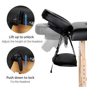 <span class=keywords><strong>Table</strong></span> de massage professionnelle portable à 3 sections, <span class=keywords><strong>inclinable</strong></span>, réglable, pour esthéticiennes, tatoueurs, spas et salons, avec sacs de transport - Product Image 4