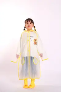 Wholesale Colorful Light Reusable Custom Printed Children Rain Jacket Waterproof Rain Gear