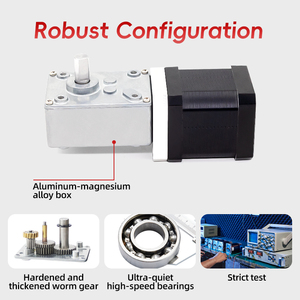 UMOT DC Stepper <strong>Motor</strong> Worm <strong>Gear</strong>/<strong>Stepping</strong> <strong>Motor</strong> Nema23 6-25Nm(<strong>Output</strong>) 10MM Single/Double <strong>Shaft</strong> with Gearbox Ratio From 1:15-1:545 - Product Image 4