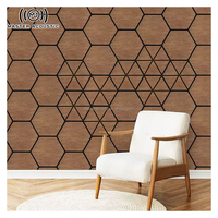 Maître acoustique Akupanel Intérieur moderne Décoration intérieure Hexagone MDF Placage de bois à lattes Panneaux muraux en bois Panneaux acoustiques