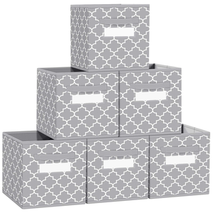Laundry room organization and storage cube organizer bins