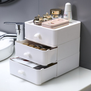 <b>Stackable</b> Multi Layer Desktop <b>Storage</b> Box <b>Drawer</b> Style Office Organizer Student Dormitory Desk <b>Storage</b> Solid Color Rectangle - Product Image 4