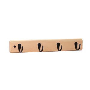 <span class=keywords><strong>Porte</strong></span>-clés <span class=keywords><strong>mural</strong></span> en bois naturel avec crochets en acier inoxydable, étagère de rangement multifonctionnelle pour l'entrée de la maison - Product Image 1