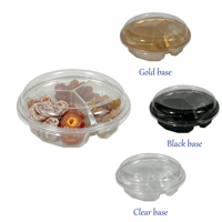 Boîte d'emballage jetable pour fruits mélangés avec couvercle, en PET de qualité alimentaire, 3 compartiments, mini plateau transparent en plastique pour snacks et amuse-gueules avec couvercle