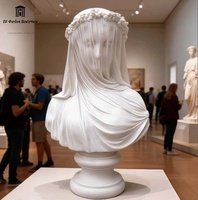 Statue de buste en marbre de style européen de figure féminine ornement intérieur/extérieur