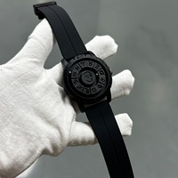 Montre à quartz pour homme en acier inoxydable avec cadran rotatif à billes de fer, boucle magnétique et bracelet en silicone, modèle Skull Twelve Galaxy