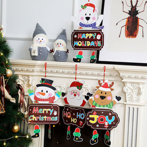 Adornos navideños de papel con patas, decoraciones navideñas, colgantes para puertas, adornos decorativos - Product Image 1