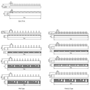 Barra colectora de cobre tipo pin eléctrico de <span class=keywords><strong>32A</strong></span> a 100A para panel eléctrico con corrientes de 100A y 63A - Product Image 3