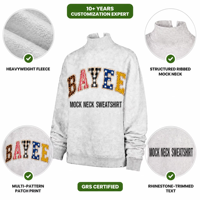 Sweat-shirt à col montant surdimensionné pour homme personnalisé 400 g/m² avec broderie de lettres, 100 % coton, pull décontracté d'hiver unisexe