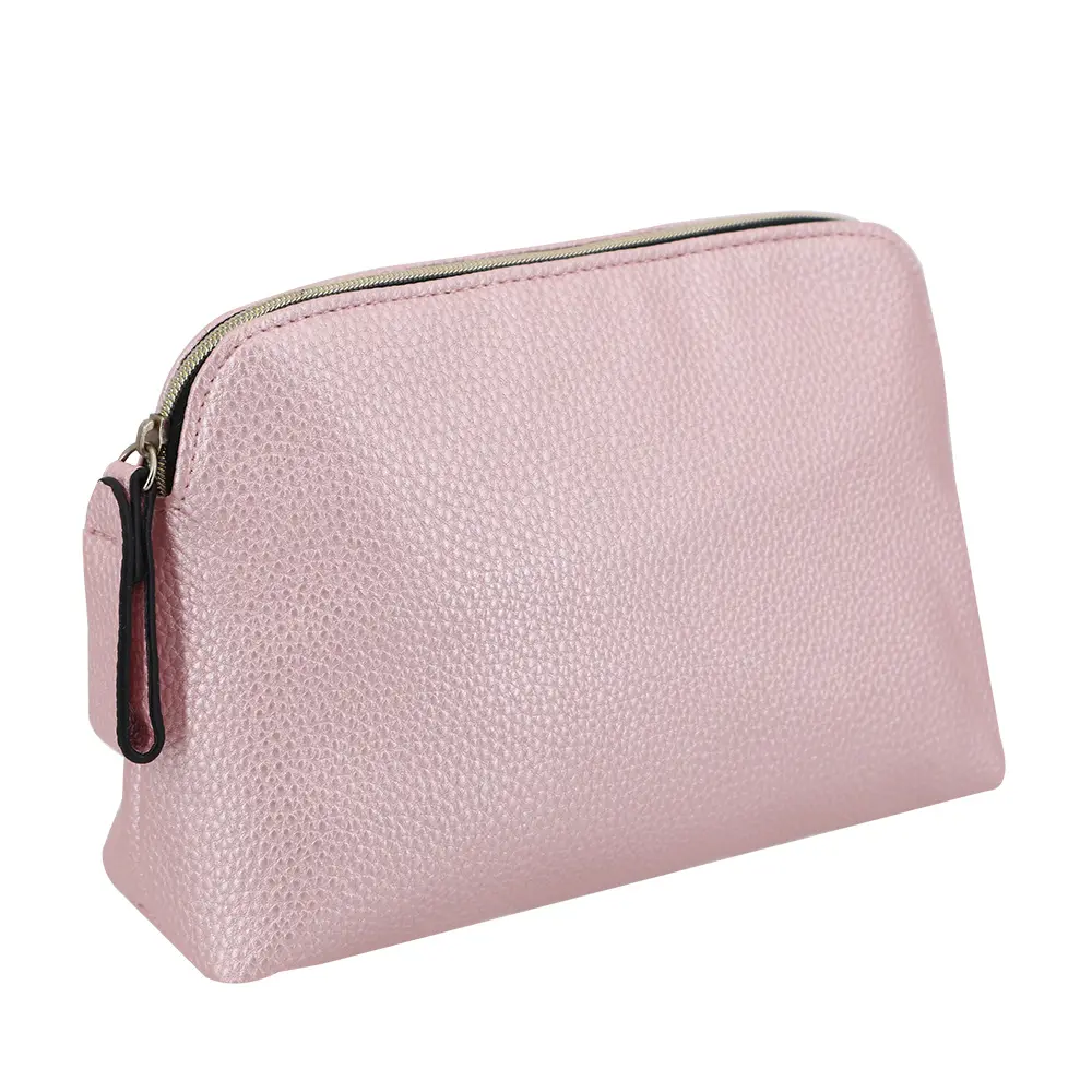 Rose Grain peau PU cuir voyage cosmétique sac femmes fermeture éclair maquillage sac à main organisateur pochette de rangement toilette lavage sacs