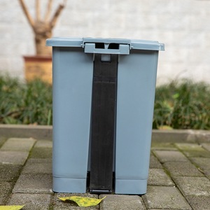 Pedal Plastic Trash Can 30L Rectangular HDPE Indoor Outdoor Recycling <b>Bin</b> - Product Image 2