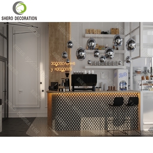 Gabinetes de exhibición de cafetería modernos, vitrina de exhibición de panadería de vidrio al por menor para alimentos, mostradores de cafetería de madera duraderos - Product Image 5