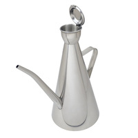 Bouteille à huile anti-fuite en acier inoxydable avec bec long pour sauce soja, vinaigre et condiments - Cuisine moderne et minimaliste