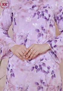 ชุดบาจูกูรุงผ้าชีฟองพิมพ์ลายพรีเมียมรุ่นใหม่ปี 2026 ลายดอกไม้ทันสมัย แฟชั่นวันฮารีรายาสำหรับสตรีชาวมุสลิม - Product Image 6