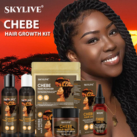 Huile d'ail pour la croissance des cheveux personnalisée Huile Chebe pour la perte de cheveux des fourmis Ensemble de shampoing et après-shampooing naturel pur Karkar Chebe 100ML