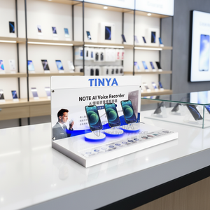 Présentoir LED détachable TINYA Fashion Counter en acrylique PMMA avec enregistreur IA pour téléphone portable, batterie externe et éclairage – Idéal pour les magasins de détail - Product Image 3