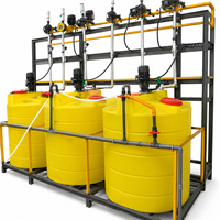 Système de filtration d'eau par osmose inverse, réservoir de dosage de coagulant, système de coagulant acido-base, pompe de filtration, marque FANDUN, 500L/heure, 1 an