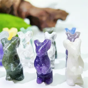 Wholesale Natural Crystal Carving Crafts Animal Product Polished Sodalite Mixed Mini Size Sheep For Gift Children